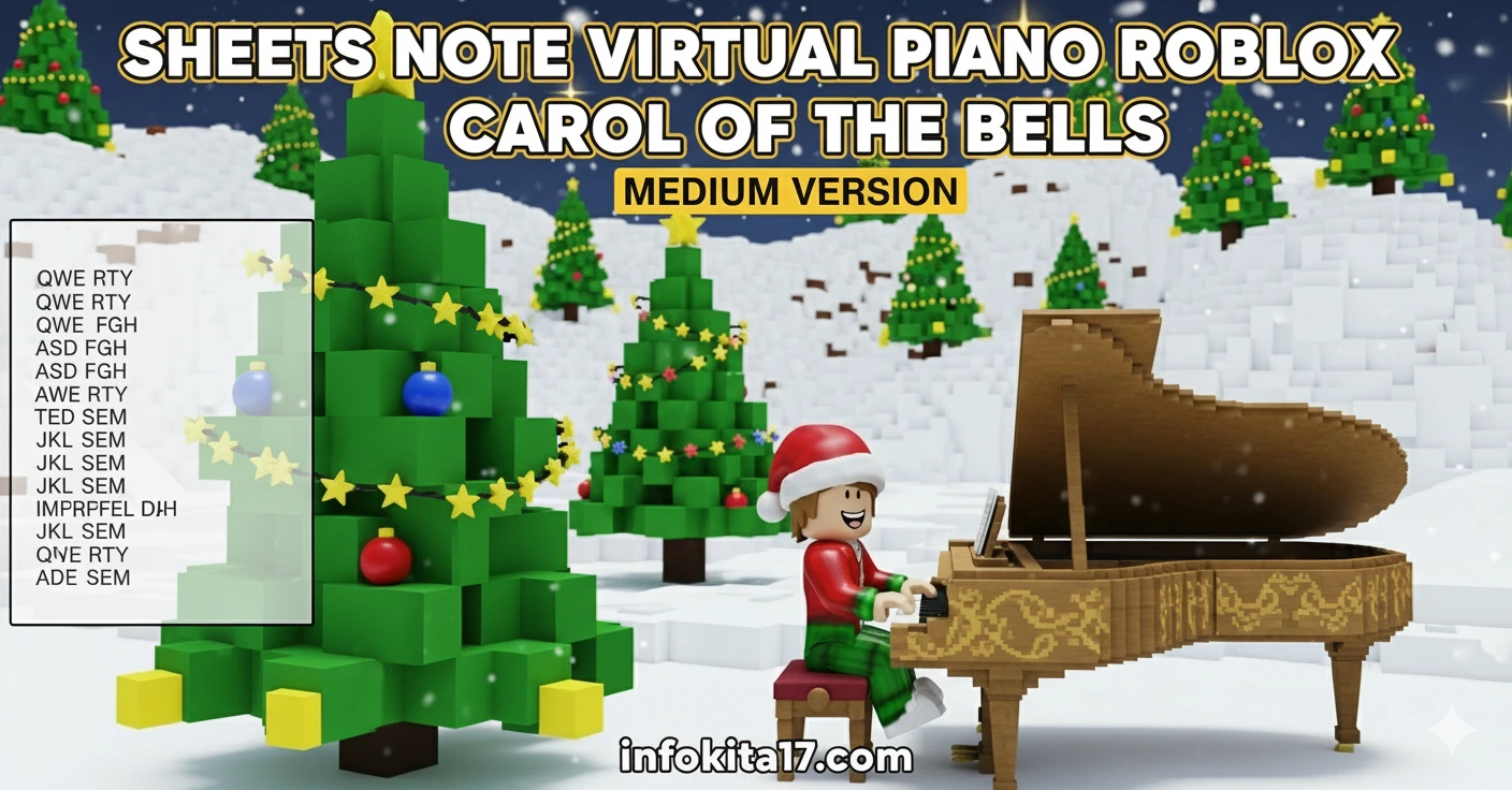 Sheets Note Piano Virtual Piano Roblox “ Carol of the Bells ” Medium Version