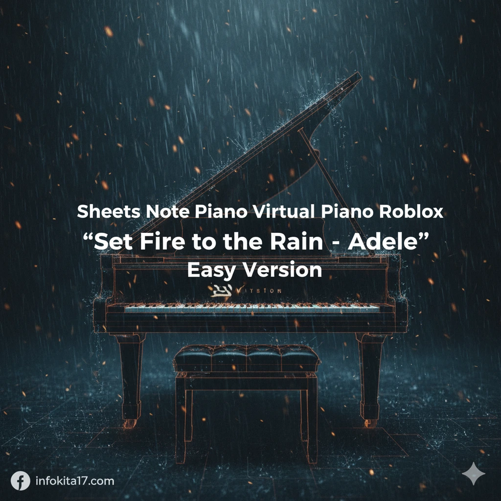 Piano Roblox Set Fire to the Rain - Adele