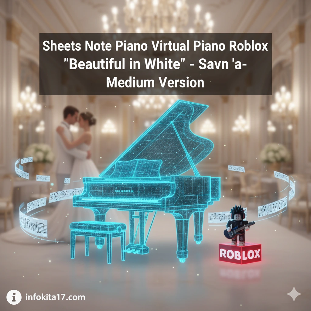 Sheets Note Piano Roblox “Beautiful in White - Shane Filan” Medium Version