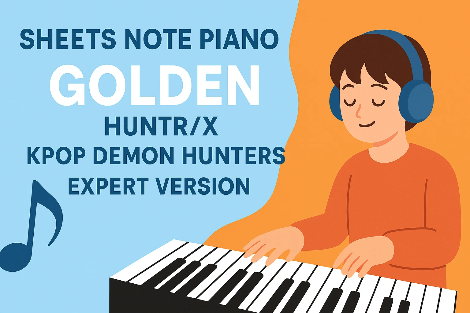 Sheets Note Piano Roblox Golden - HUNTR X dari KPop Demon Hunters Expert Version