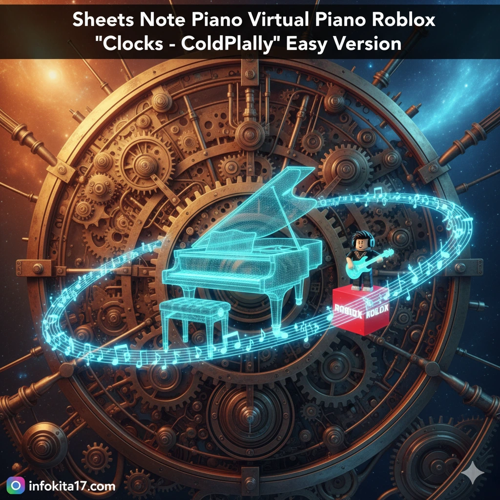 Sheets Note Piano Virtual Piano Roblox “Clocks - Coldplay” Easy Version