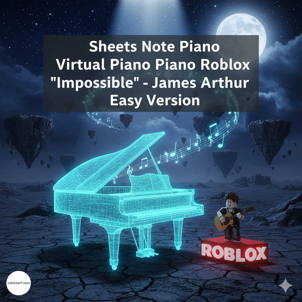 Sheets Note Piano Virtual Piano Roblox “Impossible - James Arthur” Easy Version