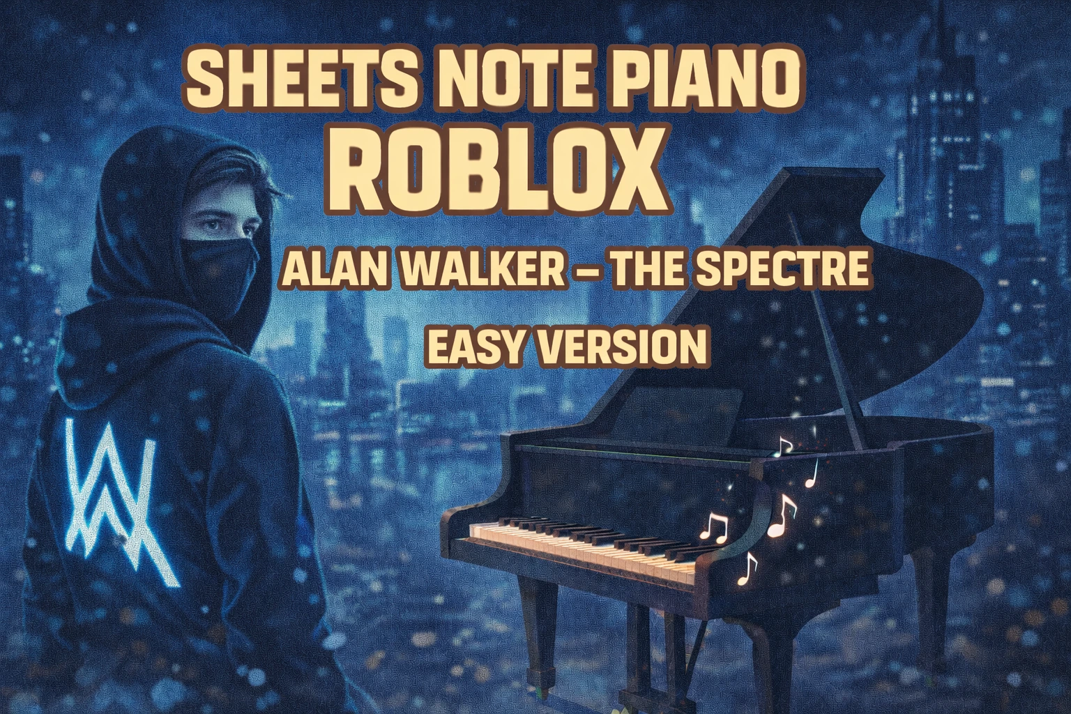 Sheets Note Piano Roblox “Alan Walker – The Spectre” Easy Version
