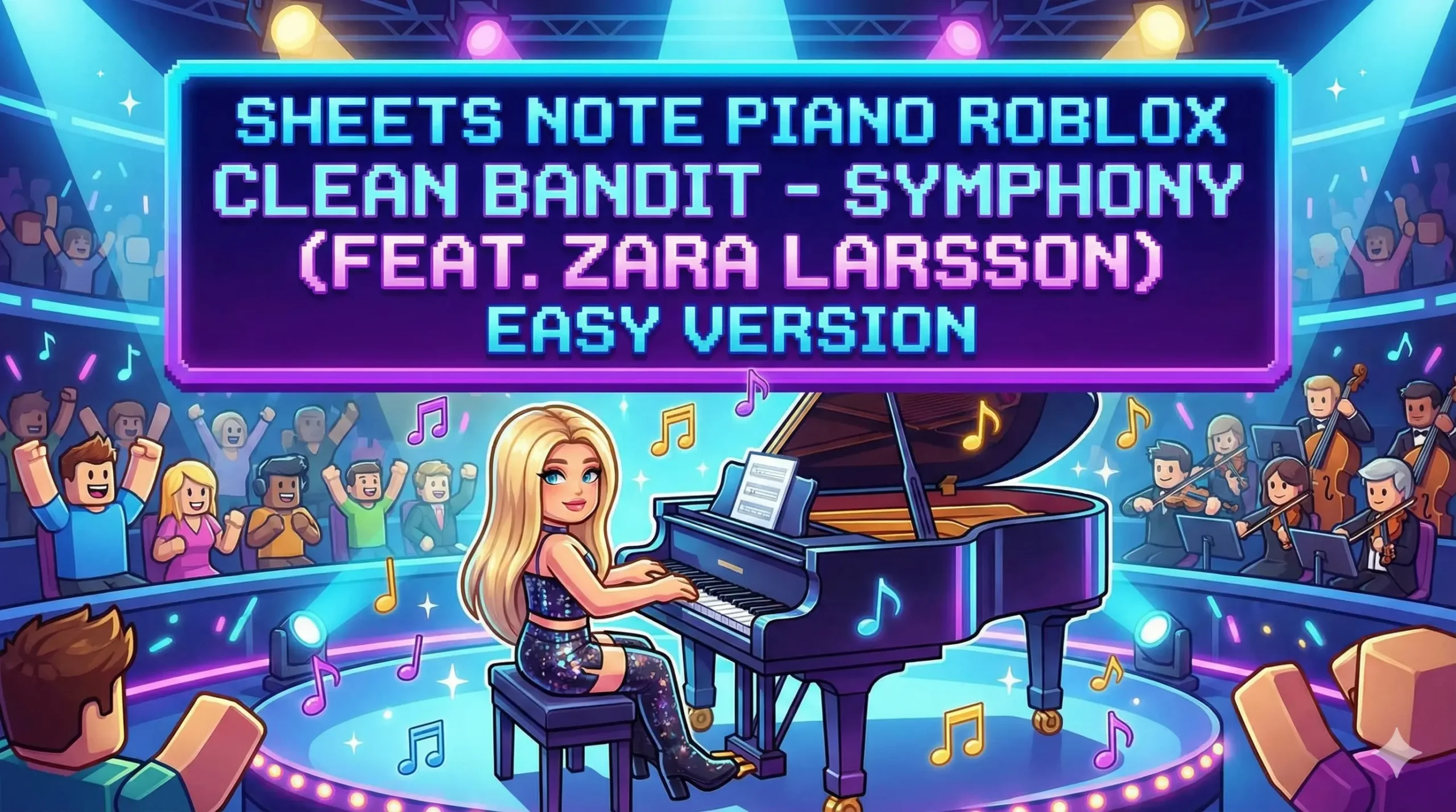 Sheets Note Piano Roblox Clean Bandit - Symphony (feat. Zara Larsson) Easy Version