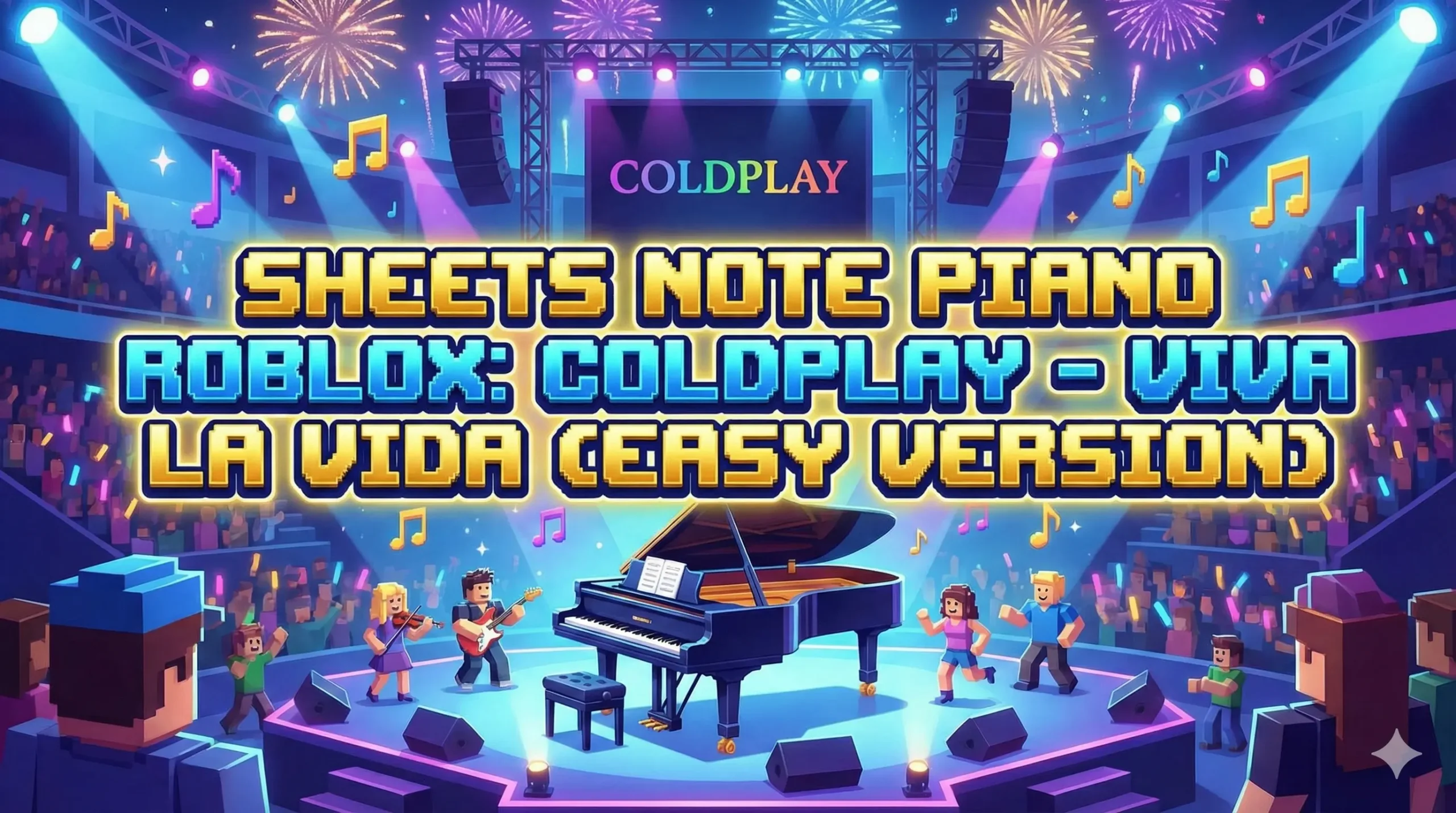 Sheets Note Piano Roblox “Coldplay – Viva la Vida” Easy Version