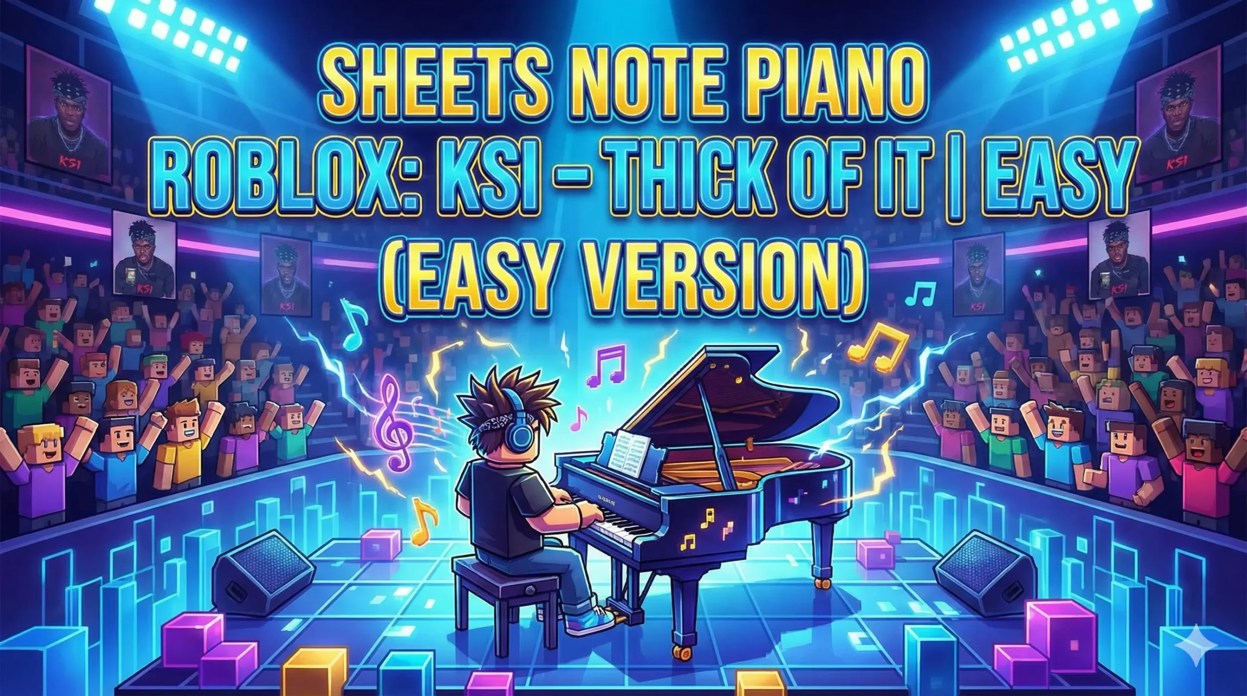 Sheets Note Piano Roblox “KSI – Thick of It” Easy Version