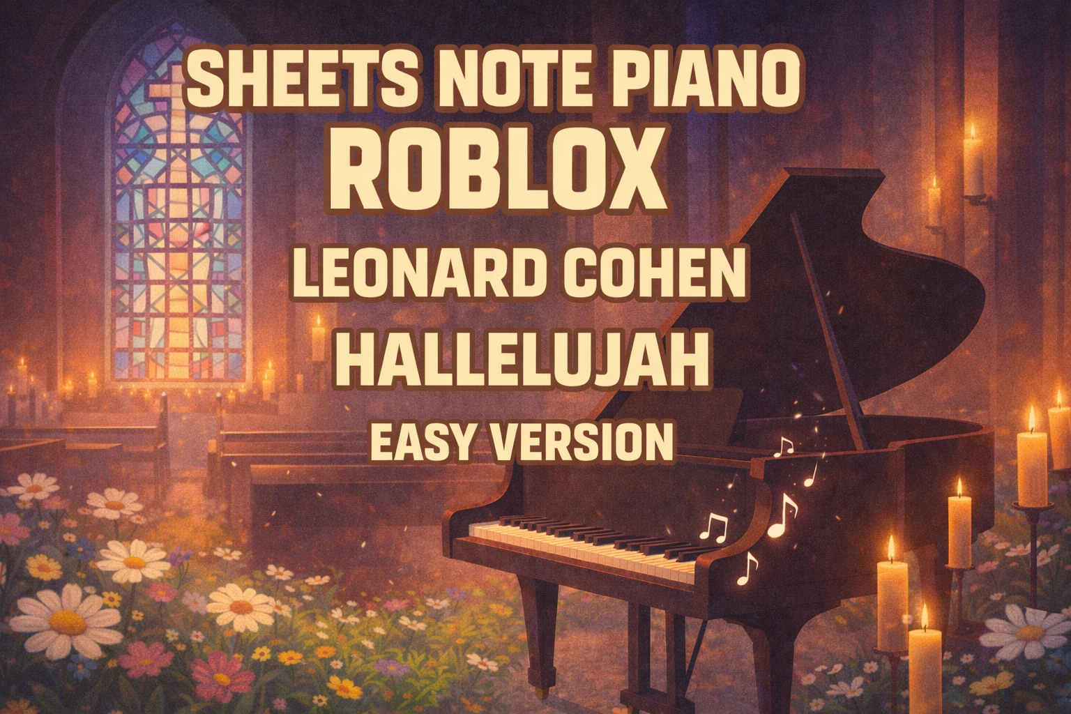 Sheets Note Piano Roblox “Leonard Cohen – Hallelujah” Easy Version