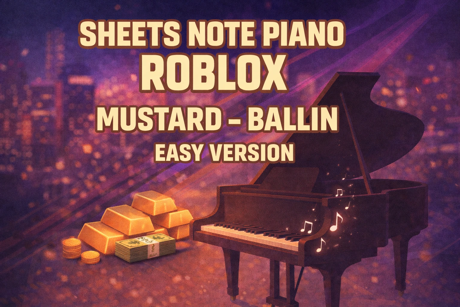 Sheets Note Piano Roblox “Mustard – Ballin” Easy Version