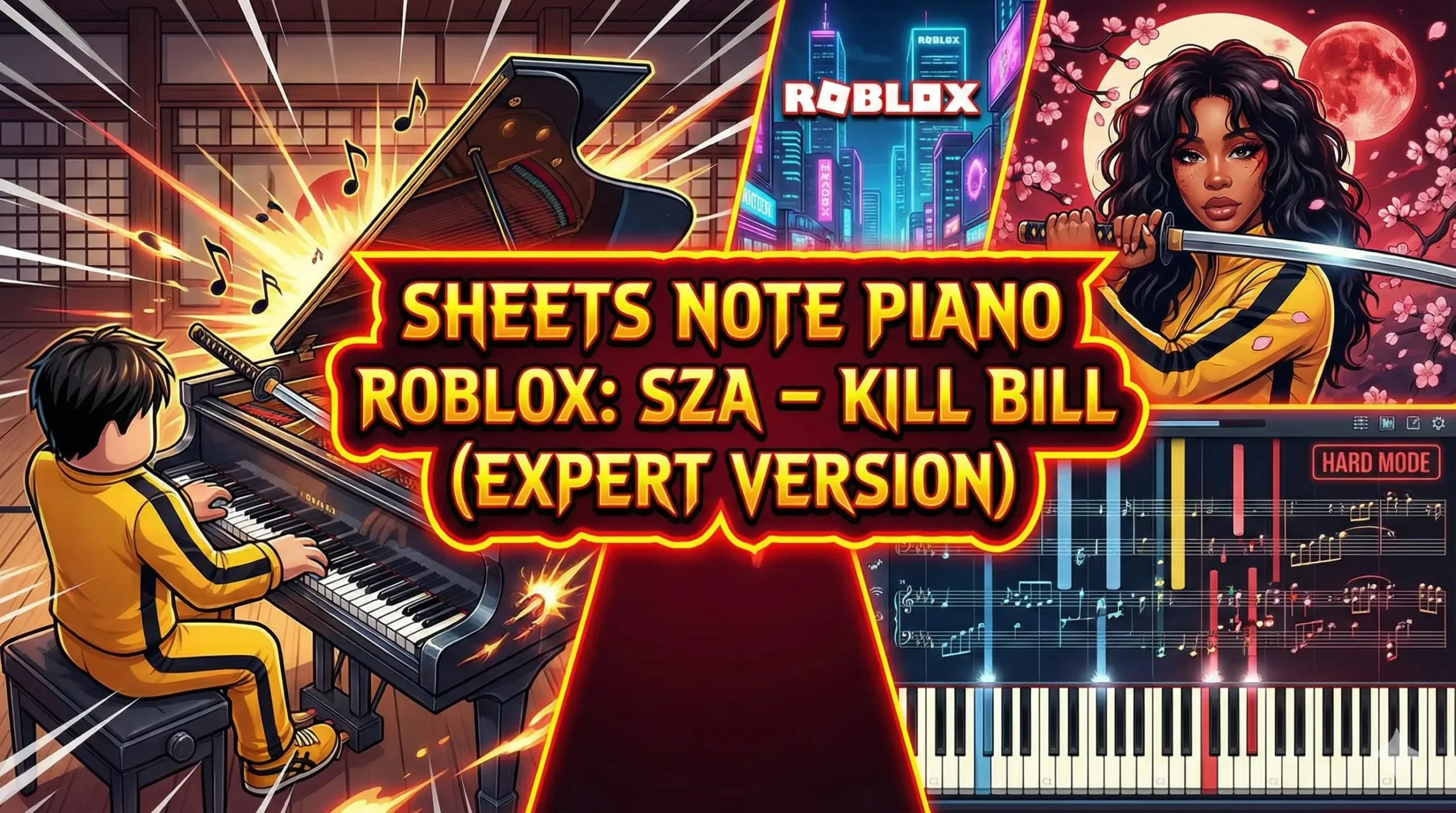Sheets Note Piano Roblox SZA – Kill Bill Expert Version