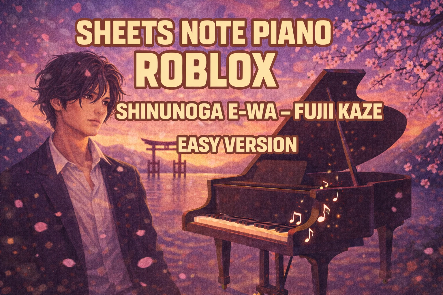 Sheets Note Piano Roblox “Shinunoga E-Wa – Fujii Kaze” Easy Version