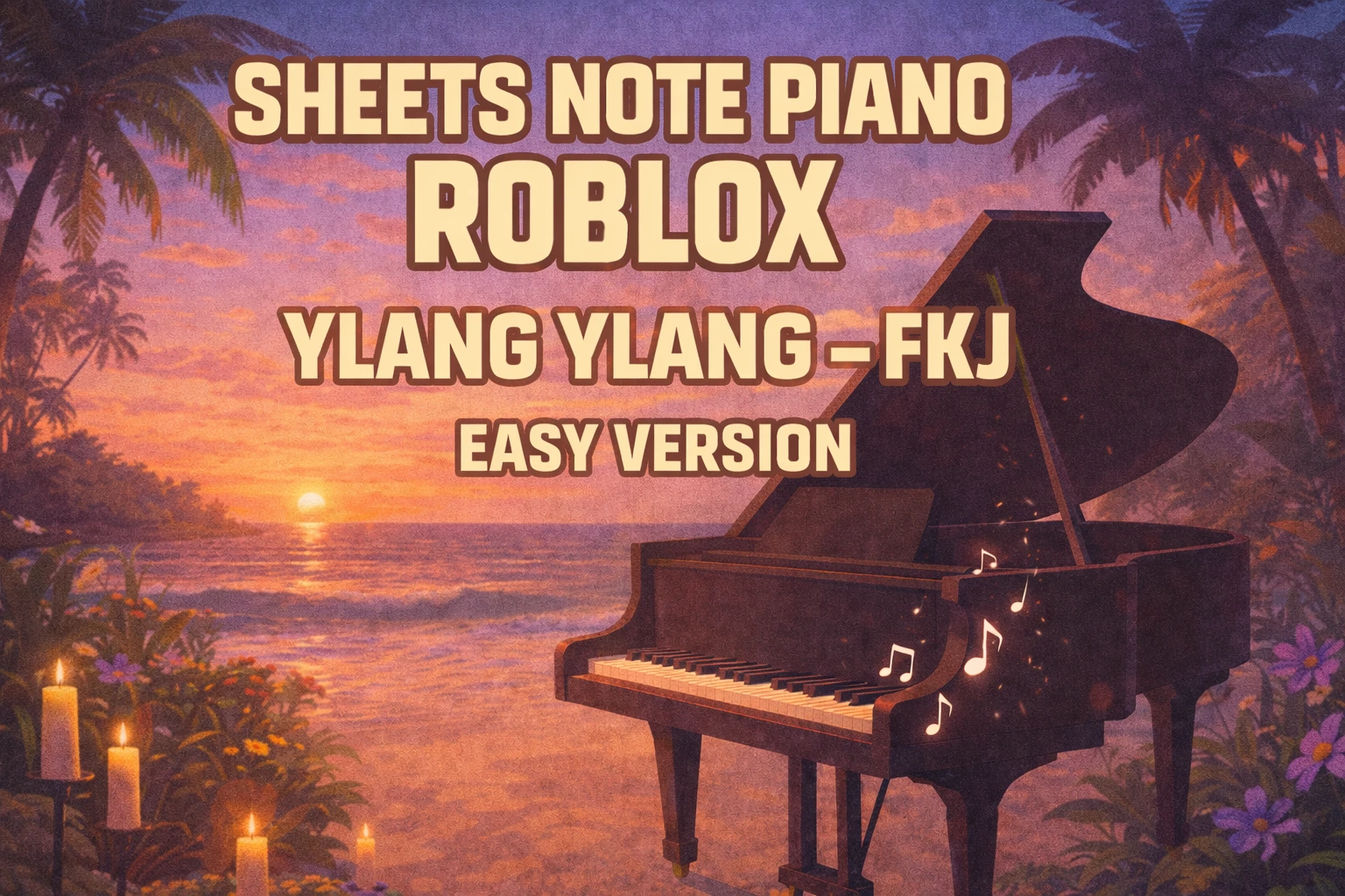 Sheets Note Piano Roblox “Ylang Ylang - FKJ” Easy Version