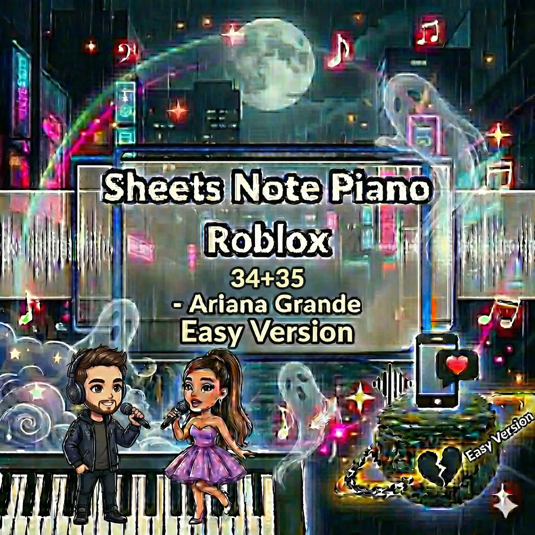 Sheets Note Piano Roblox 34+35 - Ariana Grande Easy Version