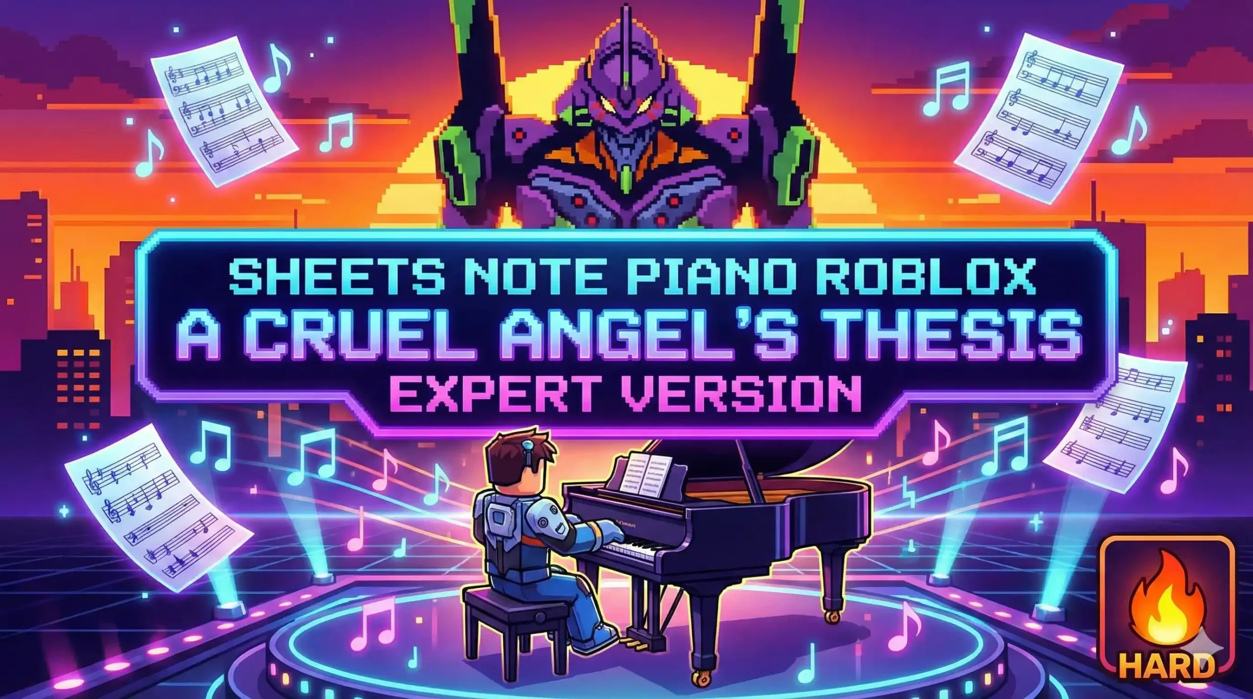 Sheets Note Piano Roblox A Cruel Angel's Thesis Expert Version