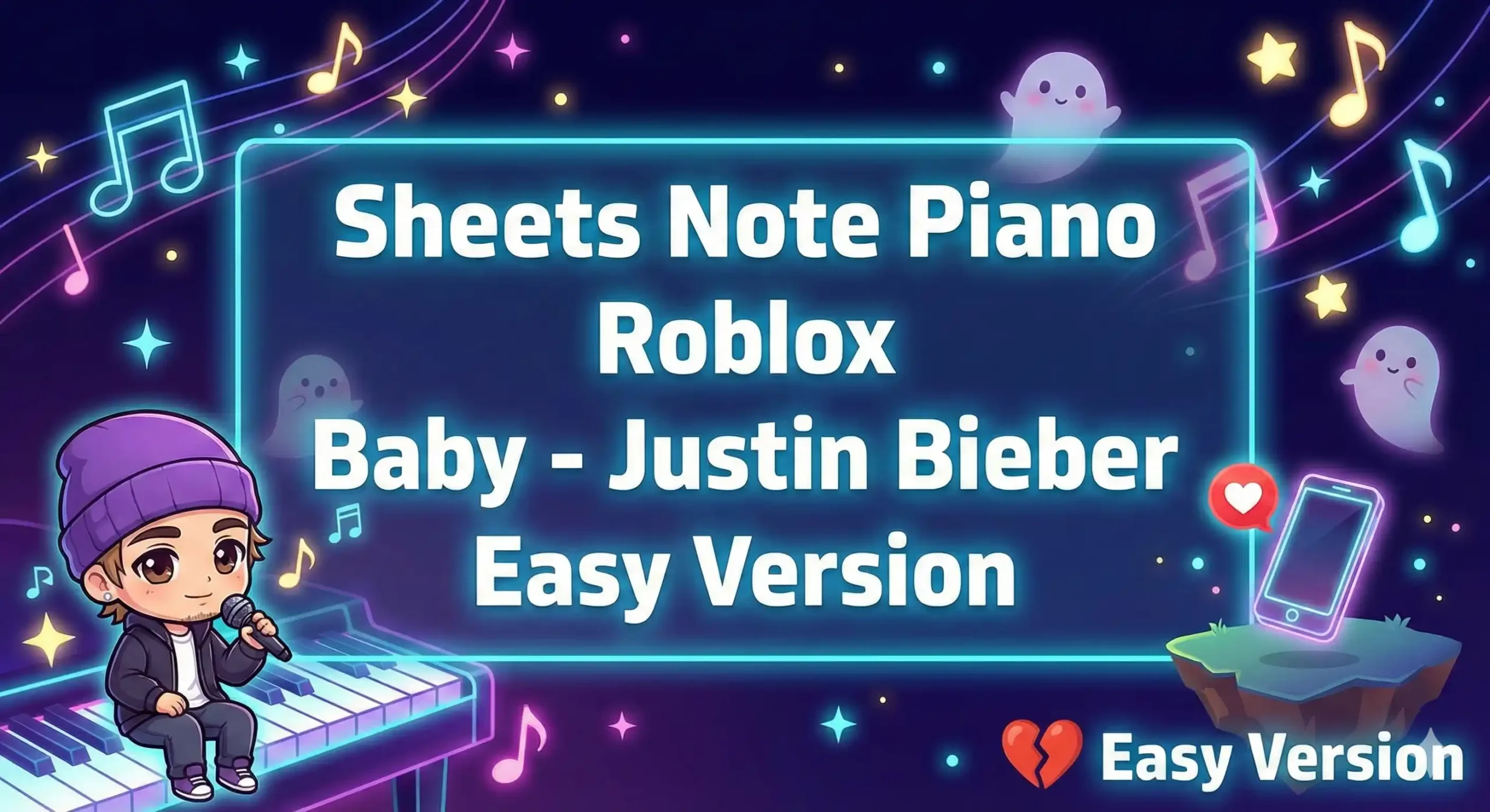 Sheets Note Piano Roblox Baby - Justin Bieber Easy Version