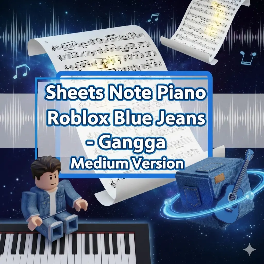Sheets Note Piano Roblox Blue Jeans - Gangga Medium Version