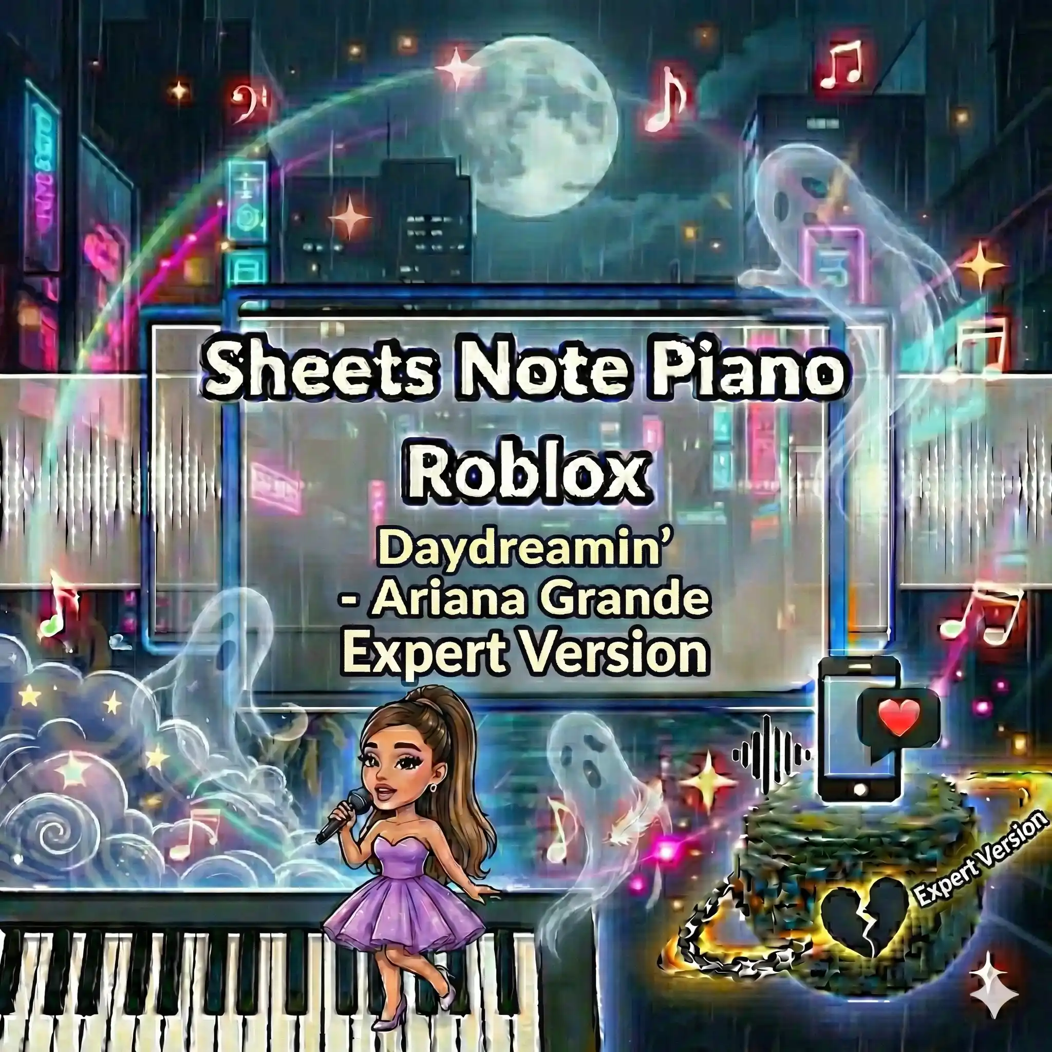 Sheets Note Piano Roblox Daydreamin' - Ariana Grande Expert Version