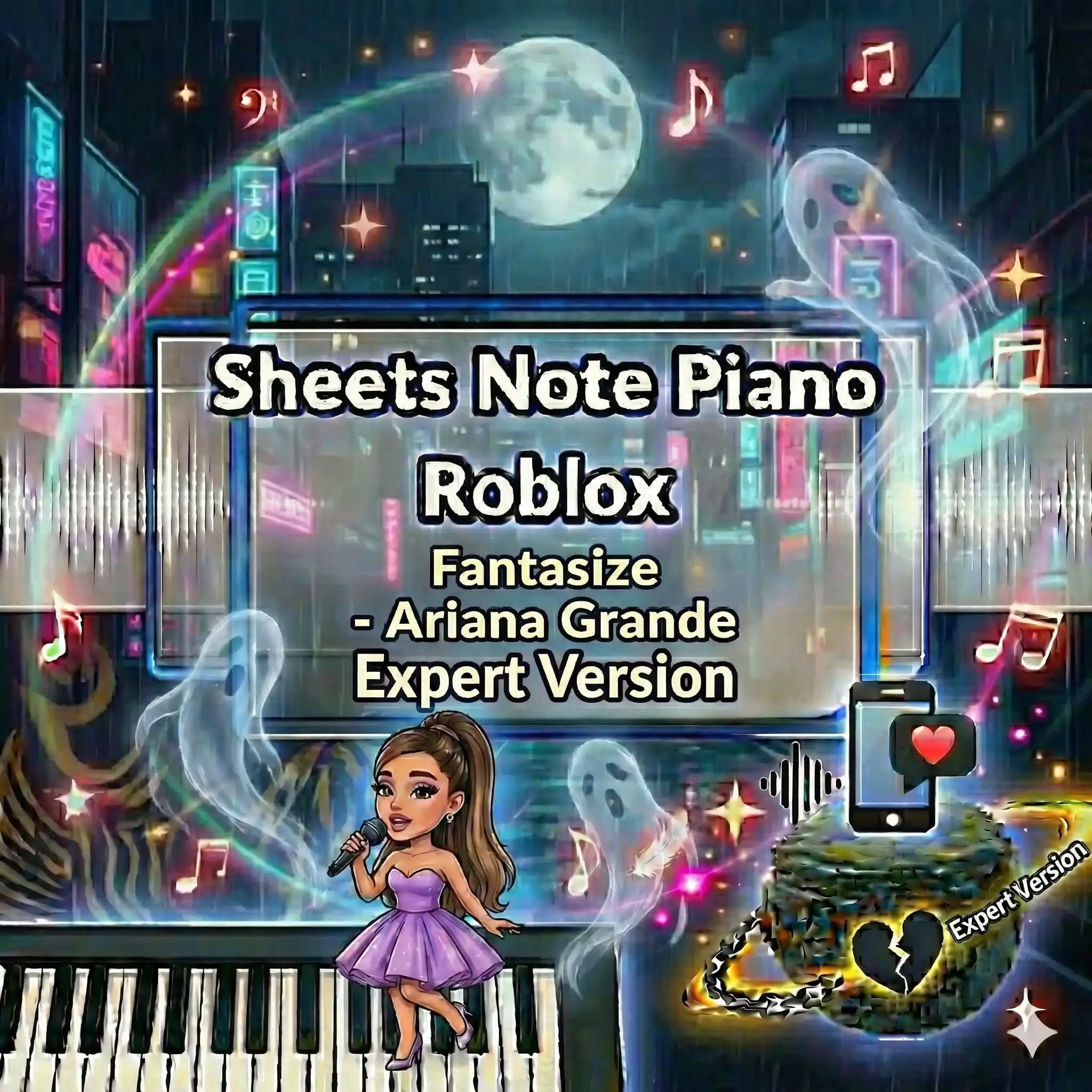 Sheets Note Piano Roblox Fantasize - Ariana Grande Expert Version