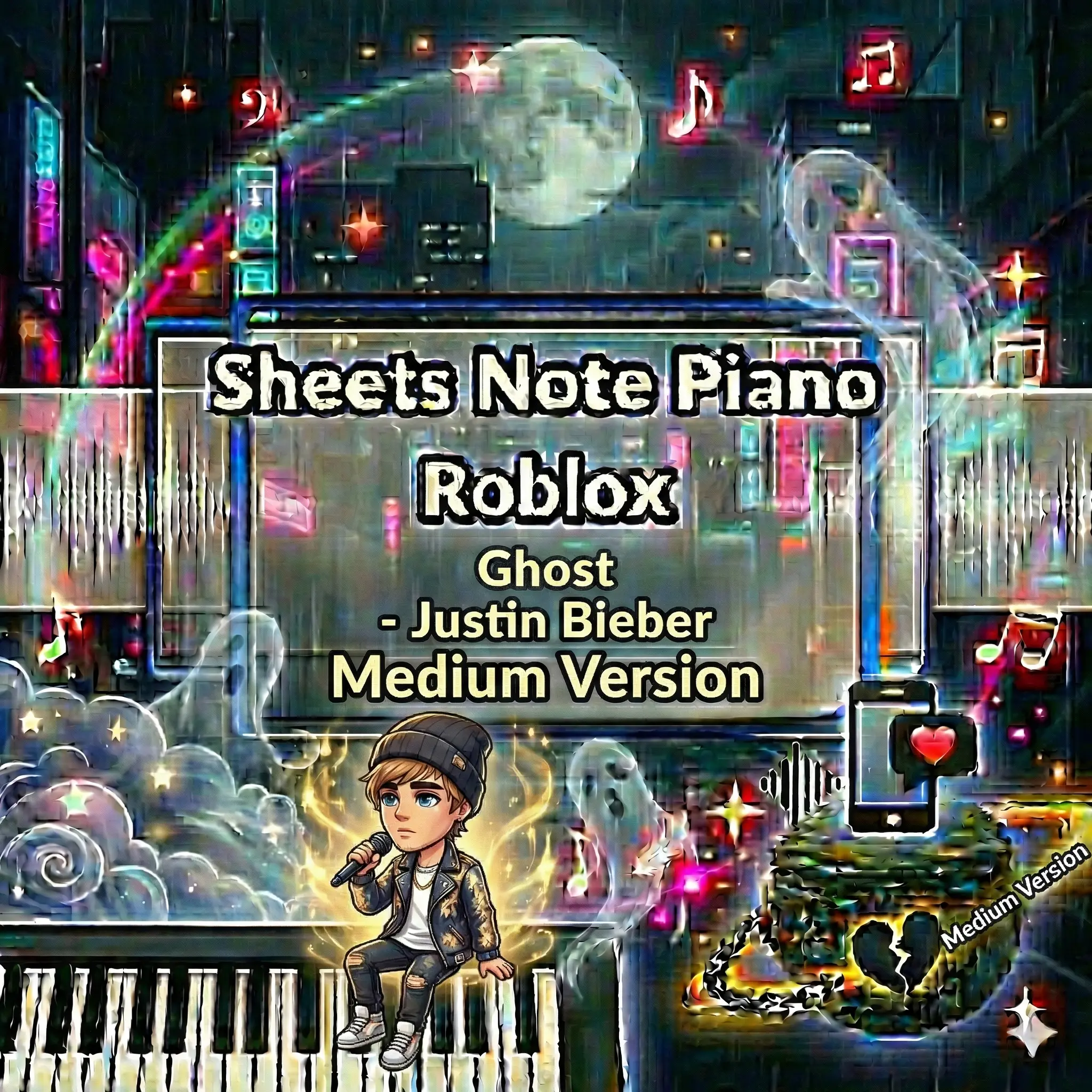 Sheets Note Piano Roblox Ghost - Justin Bieber Medium Version