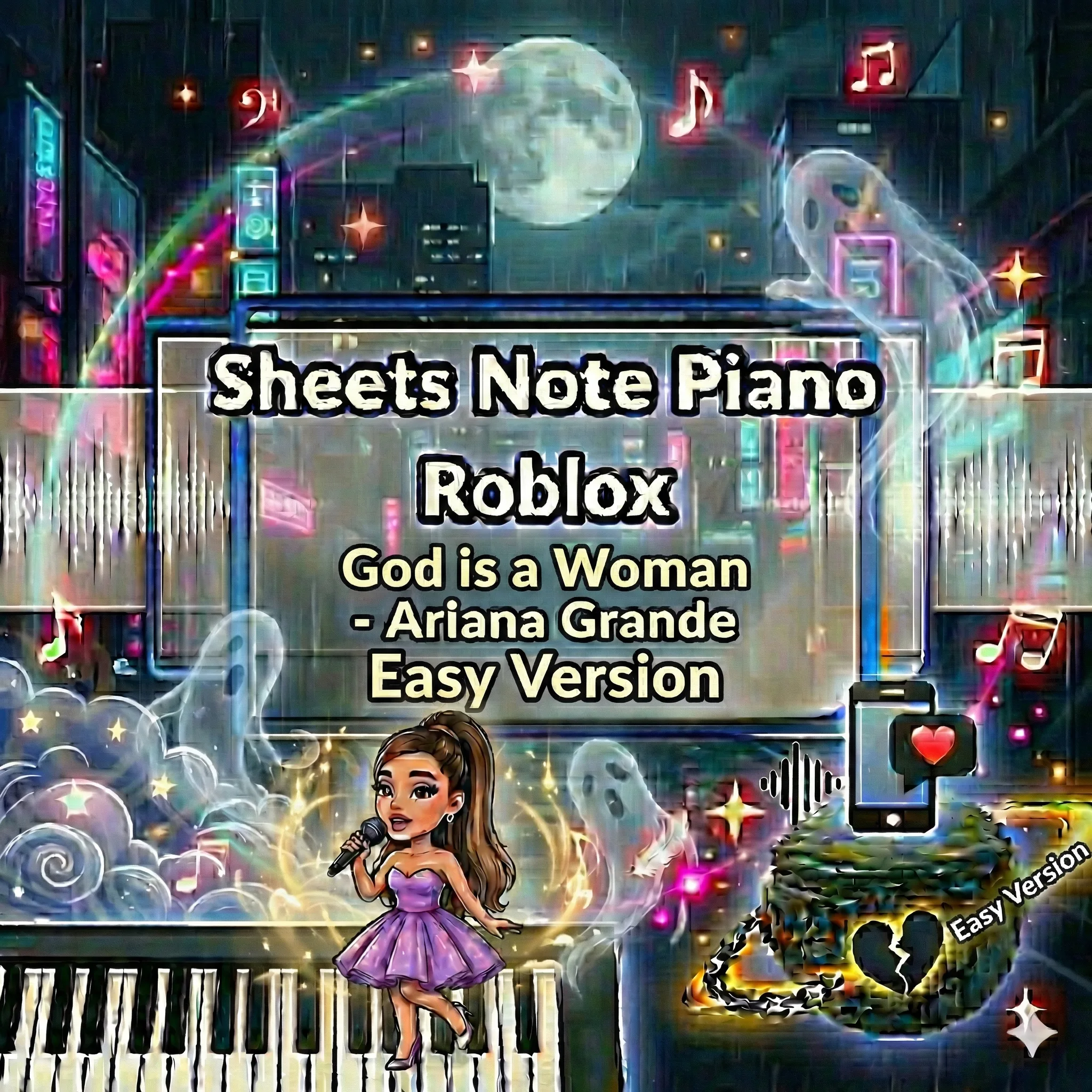 Sheets Note Piano Roblox God is a Woman – Ariana Grande Easy Version