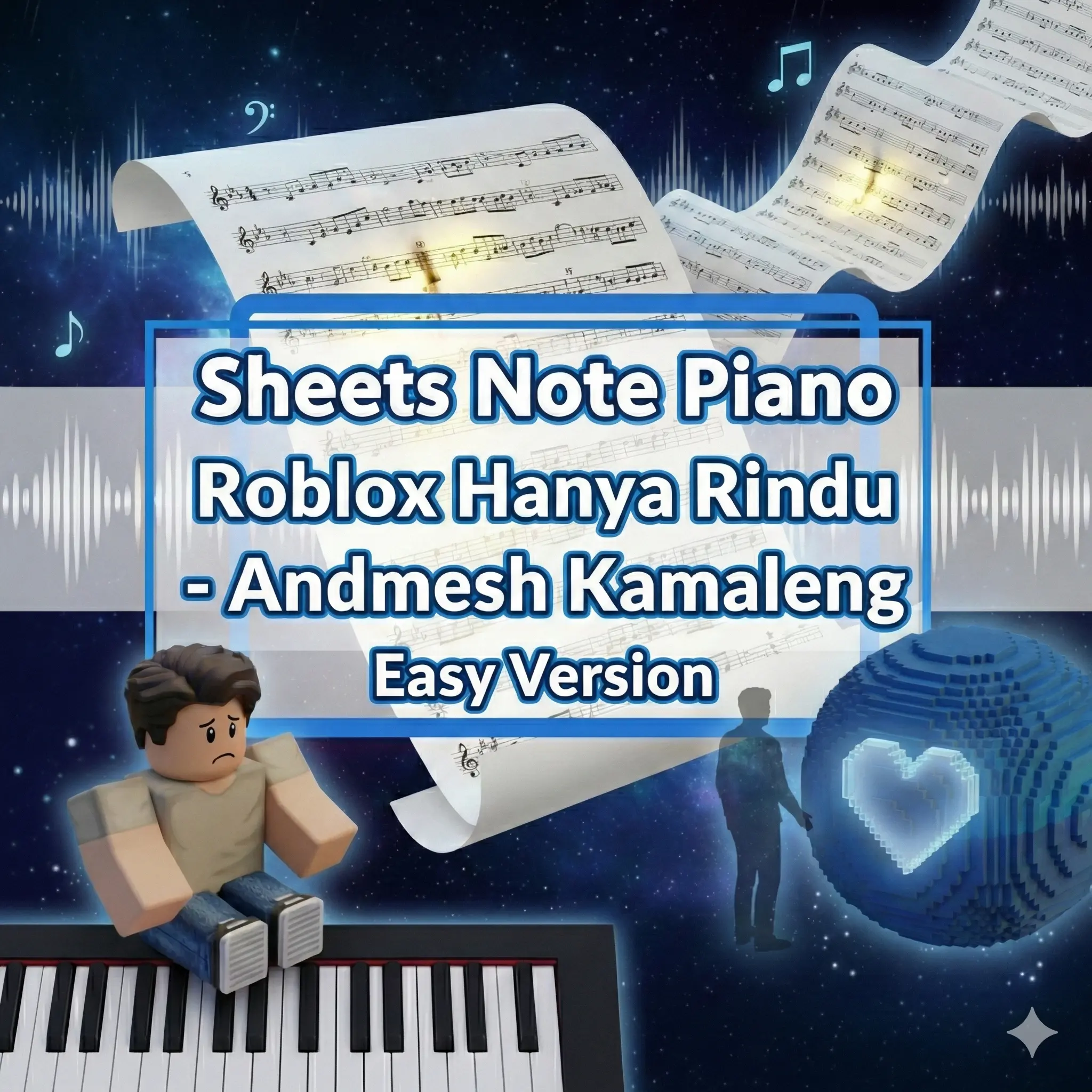 Sheets Note Piano Roblox Hanya Rindu - Andmesh Kamaleng Easy Version