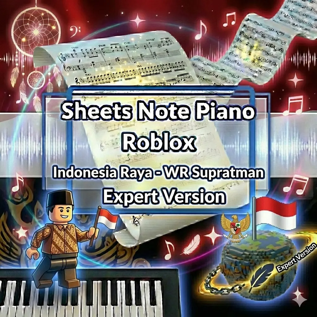 Sheets Note Piano Roblox Indonesia Raya - WR Supratman Expert Version