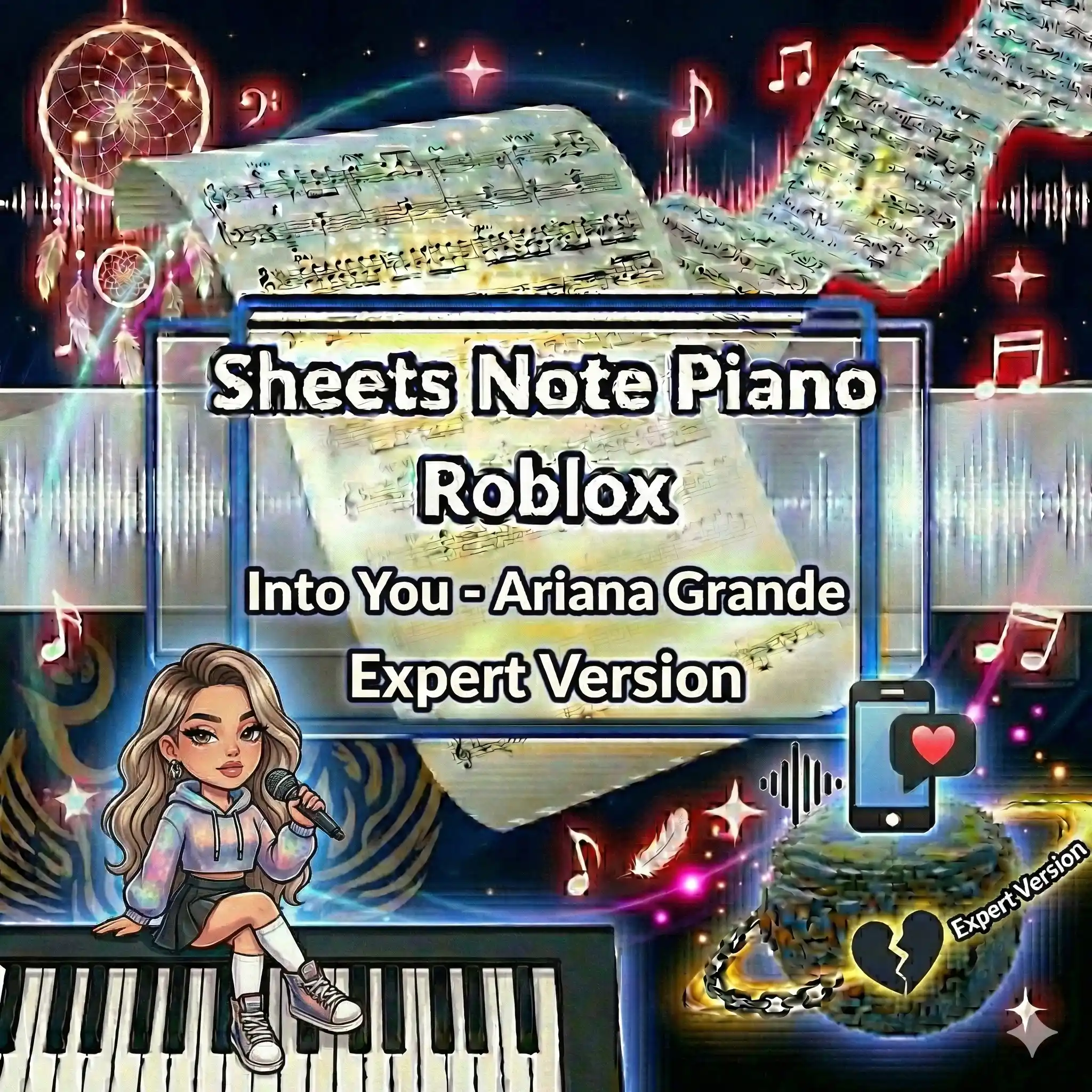 Sheets Note Piano Roblox Into You - Ariana Grande Expert Version
