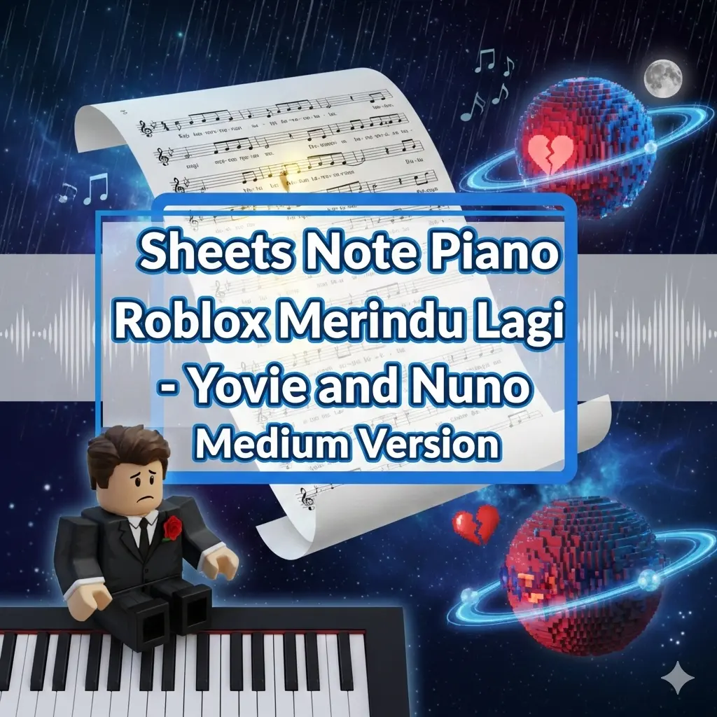 Sheets Note Piano Roblox Merindu Lagi - Yovie and Nuno Medium Version