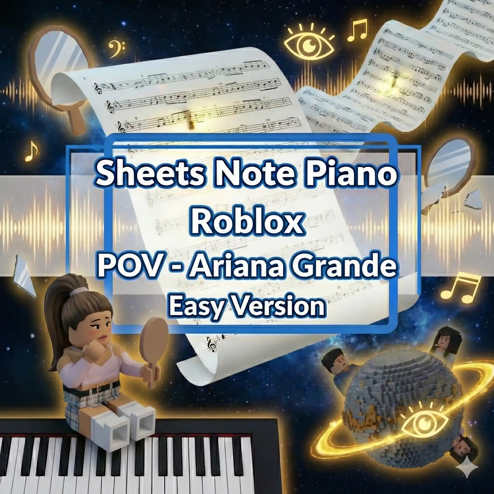 Sheets Note Piano Roblox POV - Ariana Grande Easy Version