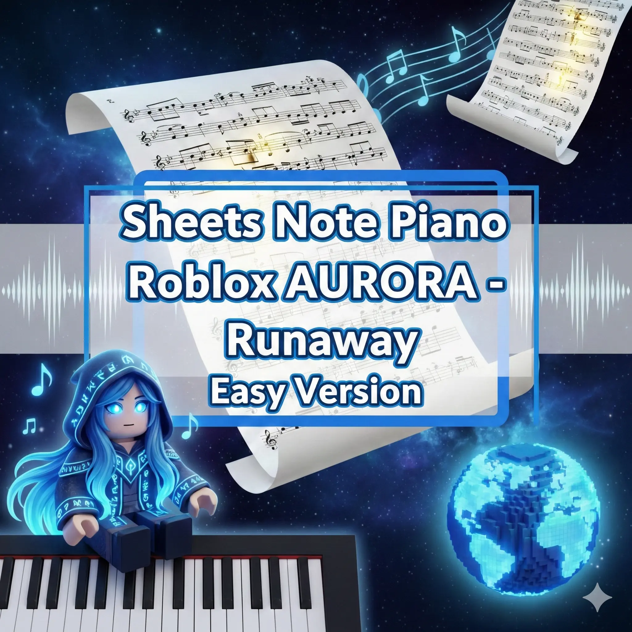 Sheets Note Piano Roblox Runaway AURORA Easy Version Sheets Note Piano Roblox Runaway AURORA Easy