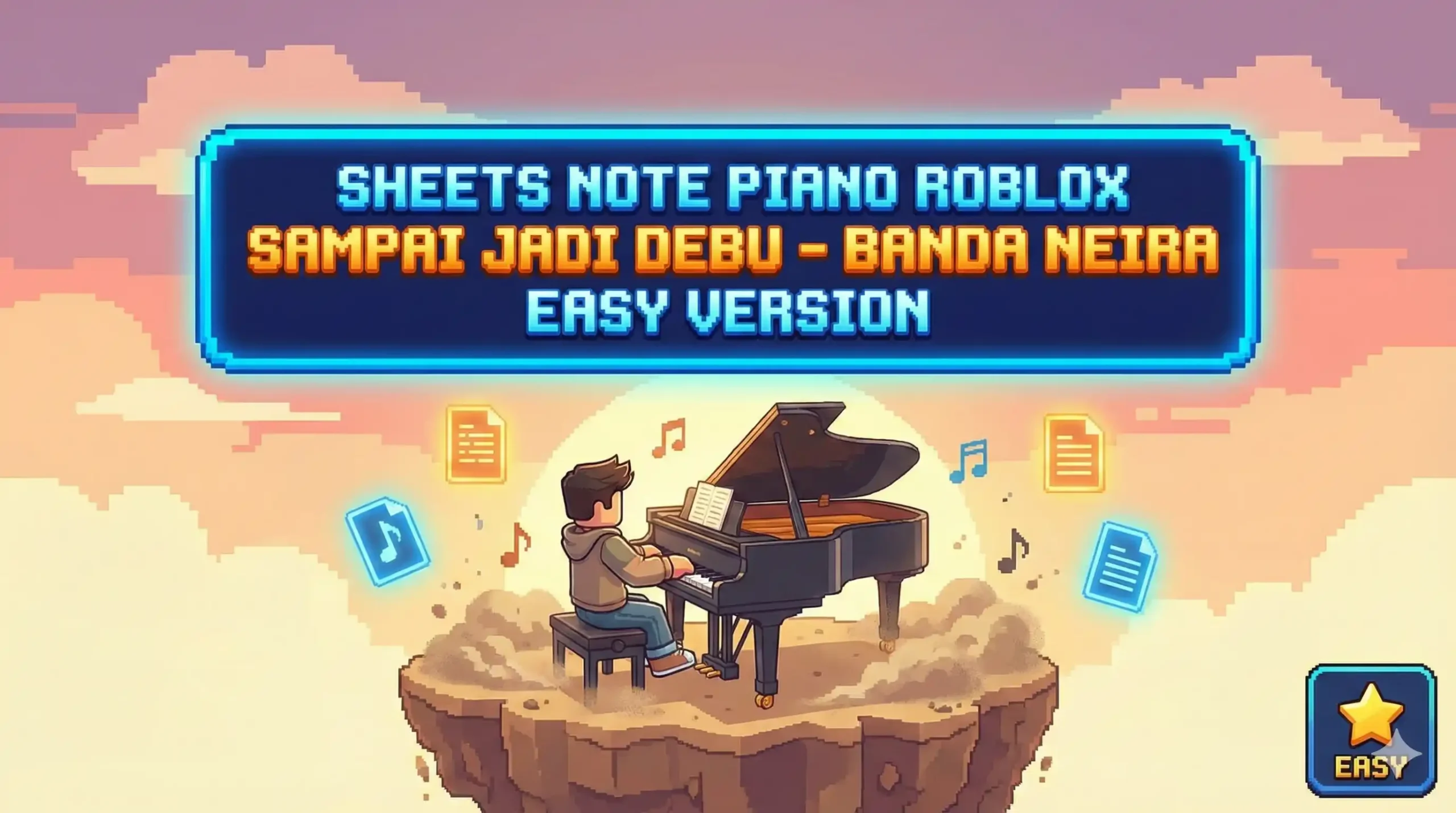 Sheets Note Piano Roblox Sampai Jadi Debu - Banda Neira Easy Version