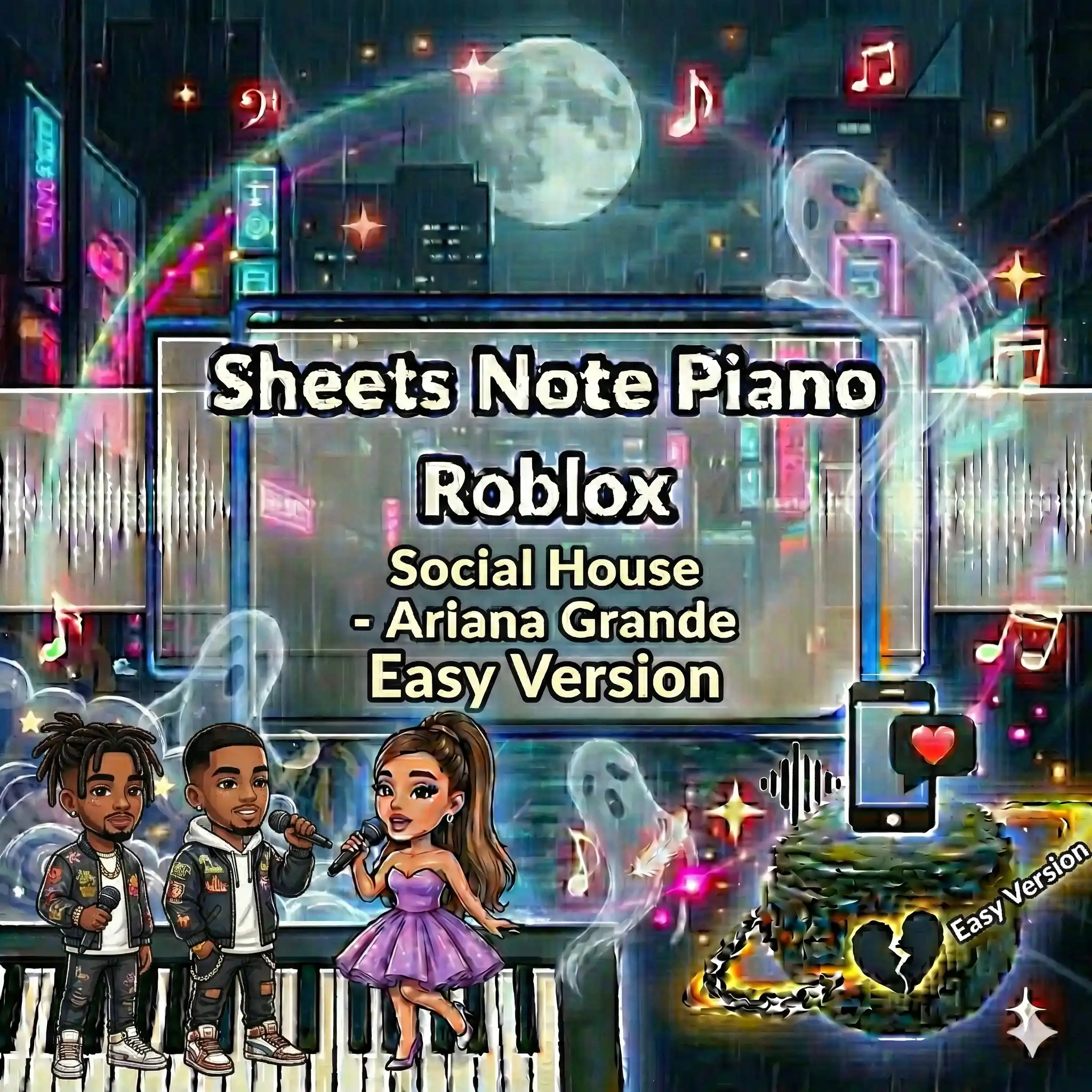 Sheets Note Piano Roblox Social House - Boyfriend - Ariana Grande Easy Version