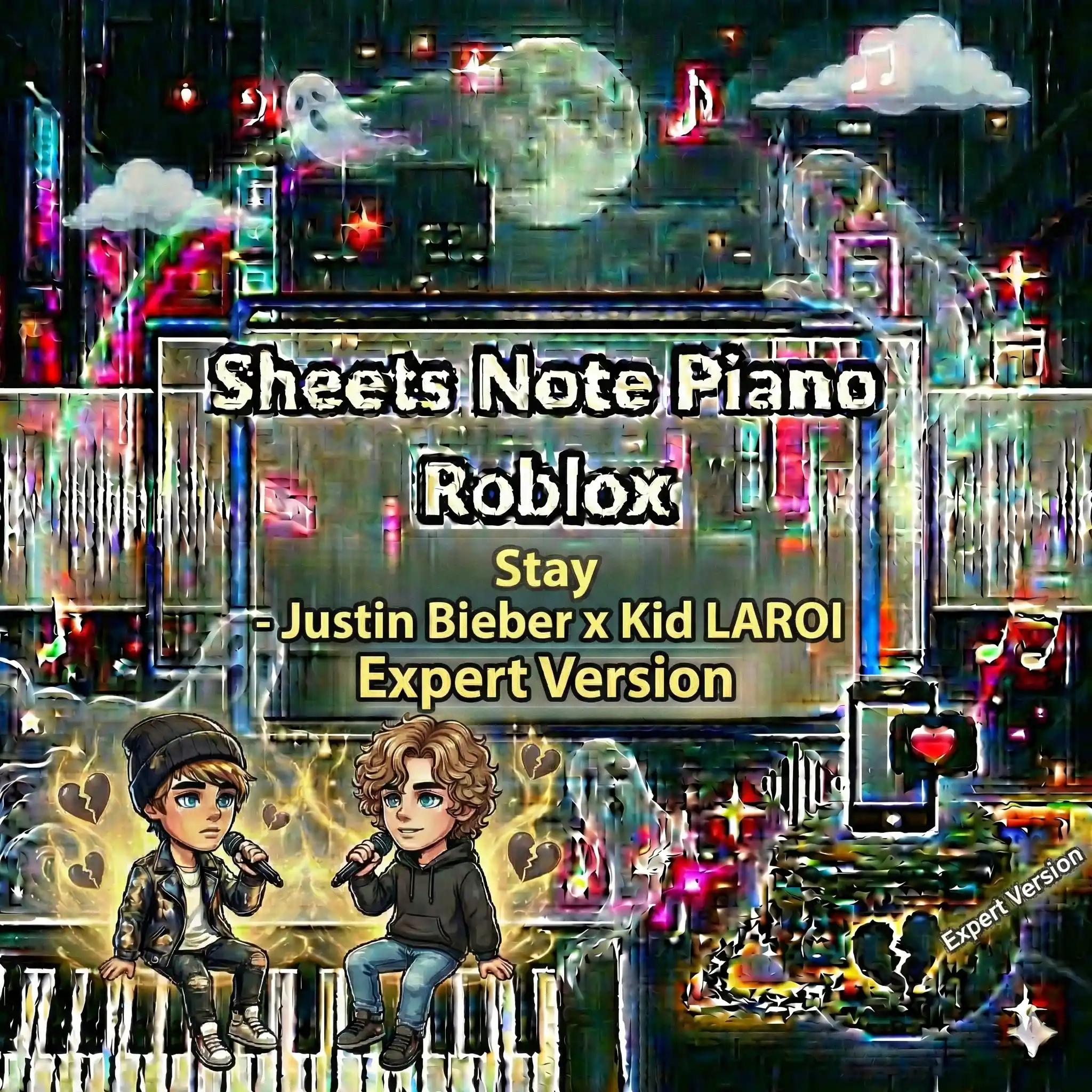 Sheets Note Piano Roblox Stay - Justin Bieber x Kid LAROI Expert Version