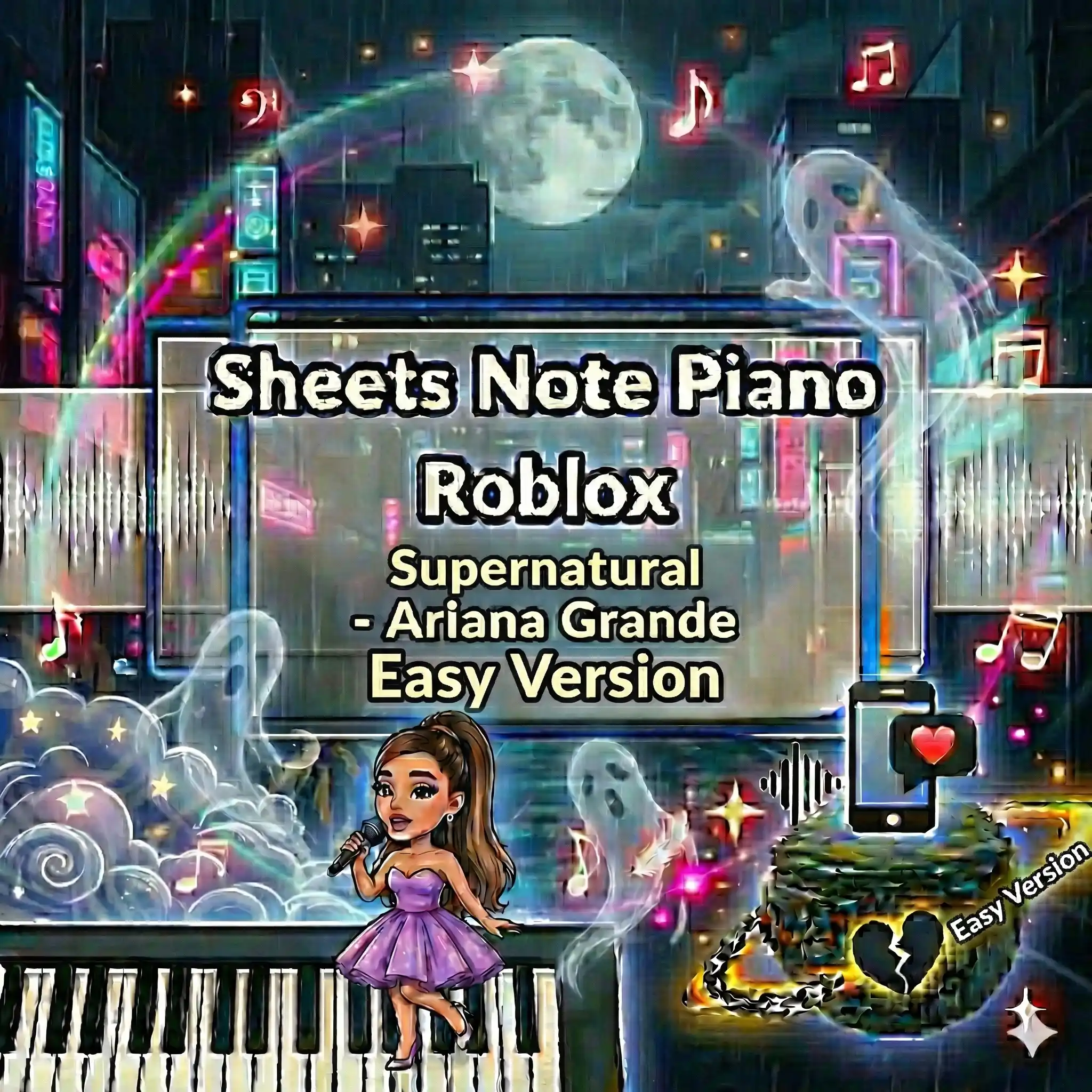 Sheets Note Piano Roblox Supernatural - Ariana Grande Easy Version