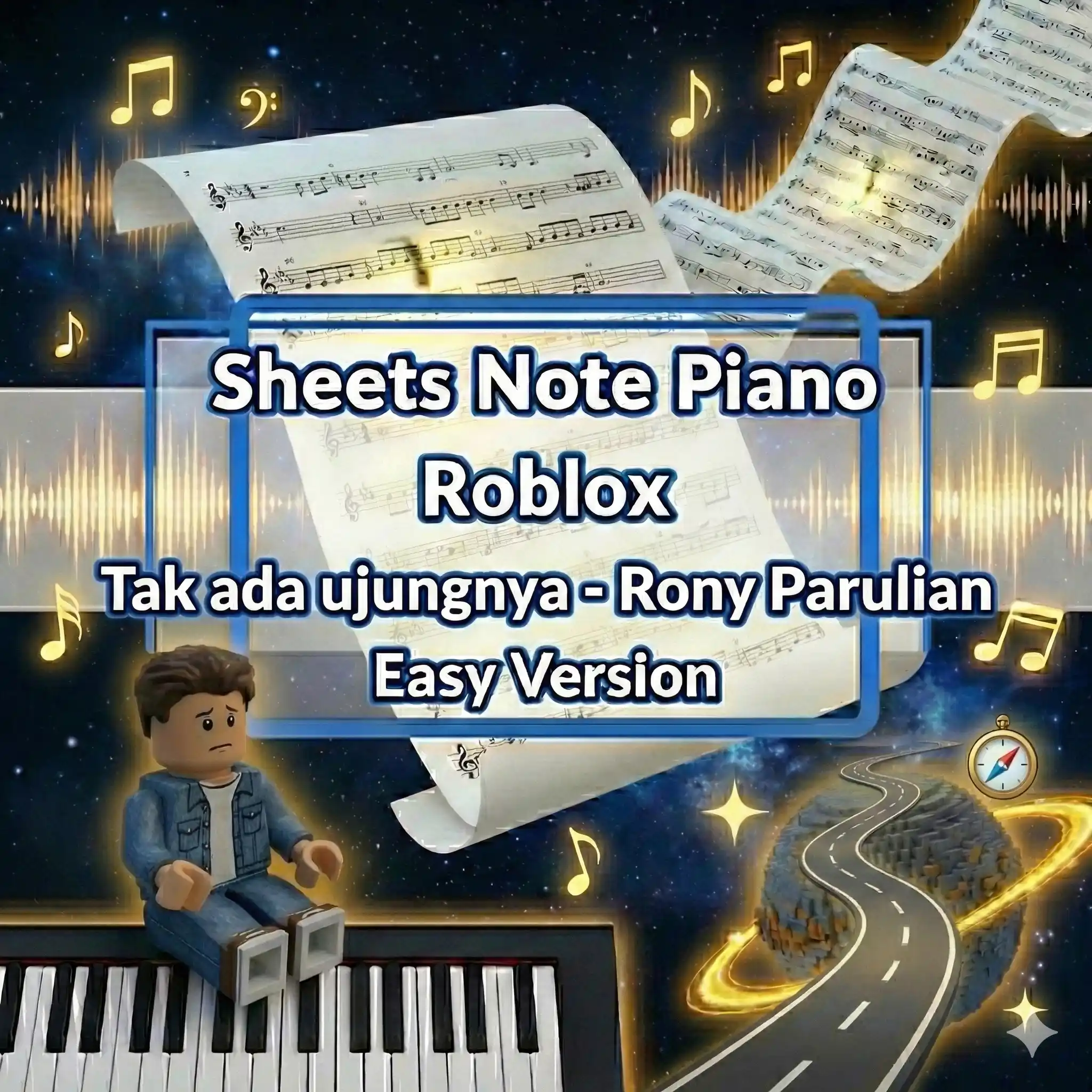 Sheets Note Piano Roblox Tak Ada Ujungnya - Rony Parulian Easy Version