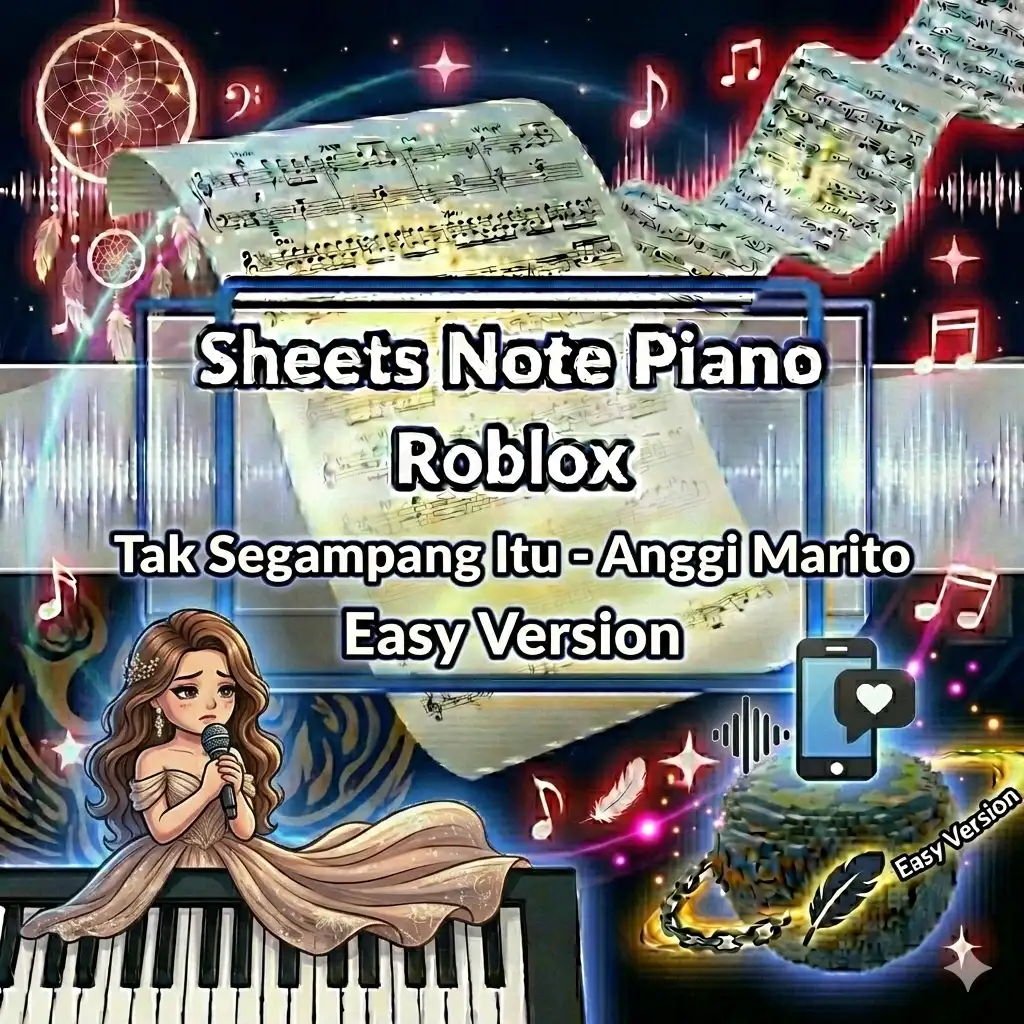 Sheets Note Piano Roblox Tak Segampang Itu - Anggi Marito Easy Version