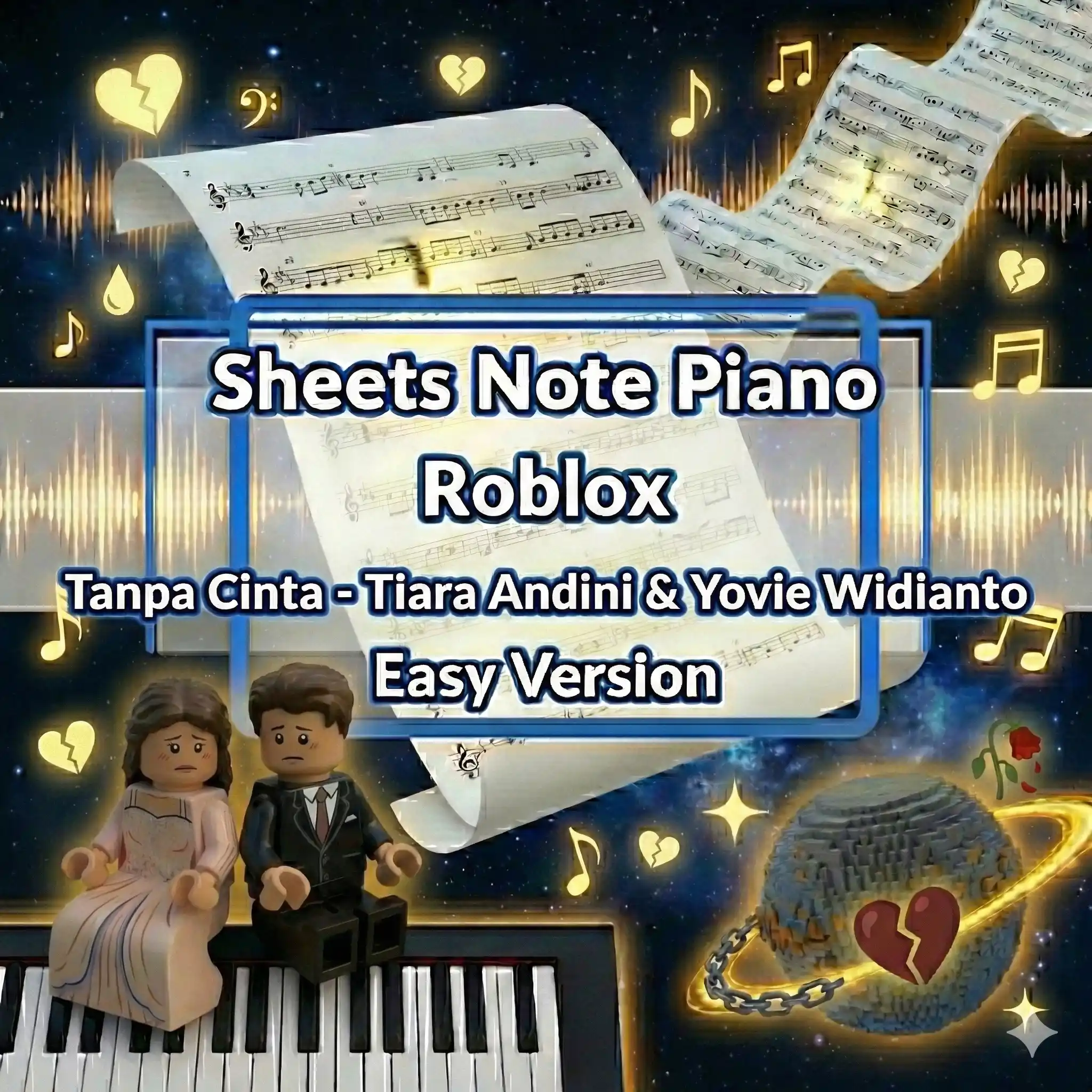 Sheets Note Piano Roblox Tanpa Cinta - Tiara Andini & Yovie Widianto Easy Version