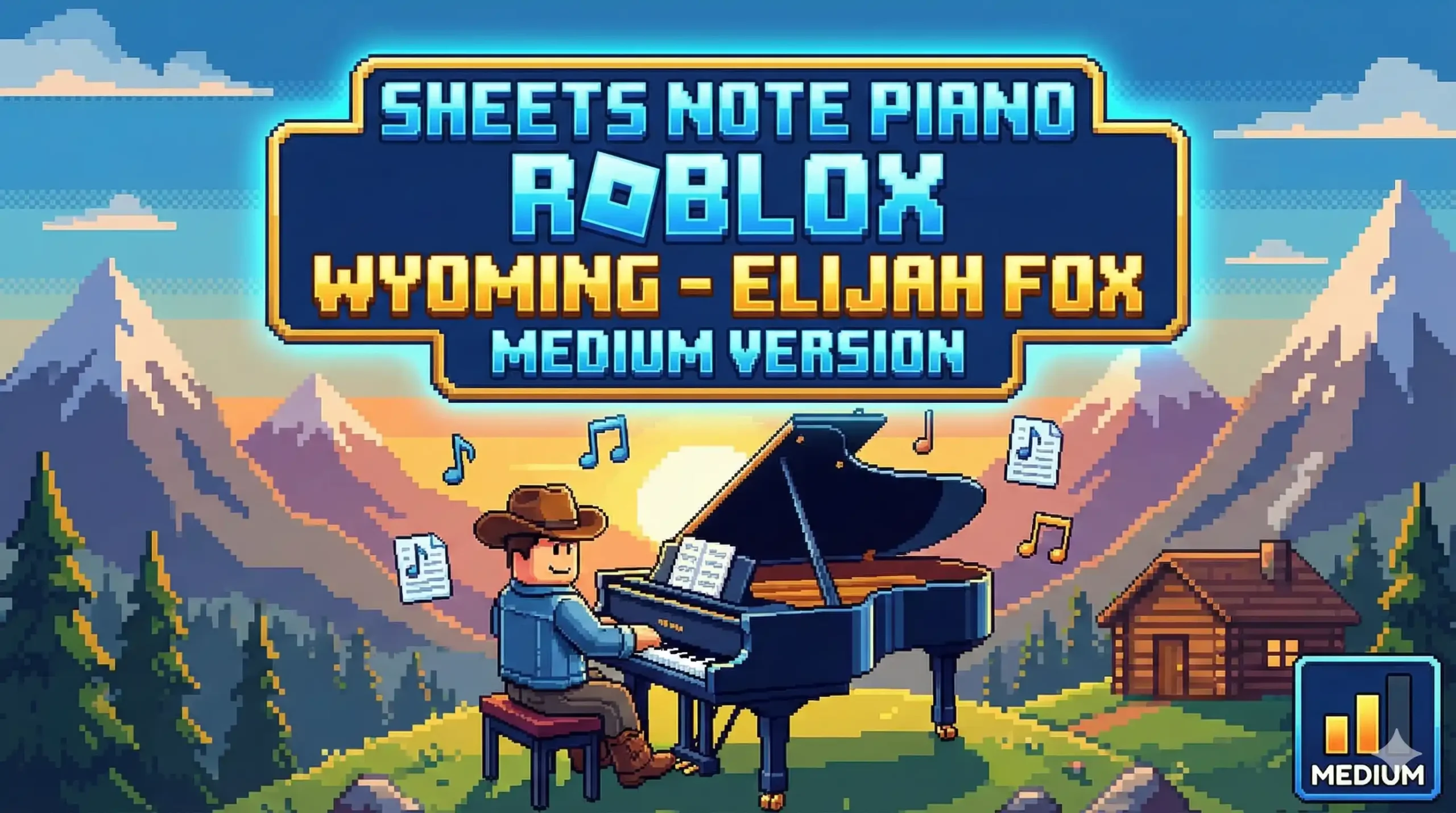 Sheets Note Piano Roblox Wyoming - Elijah Fox Medium Version