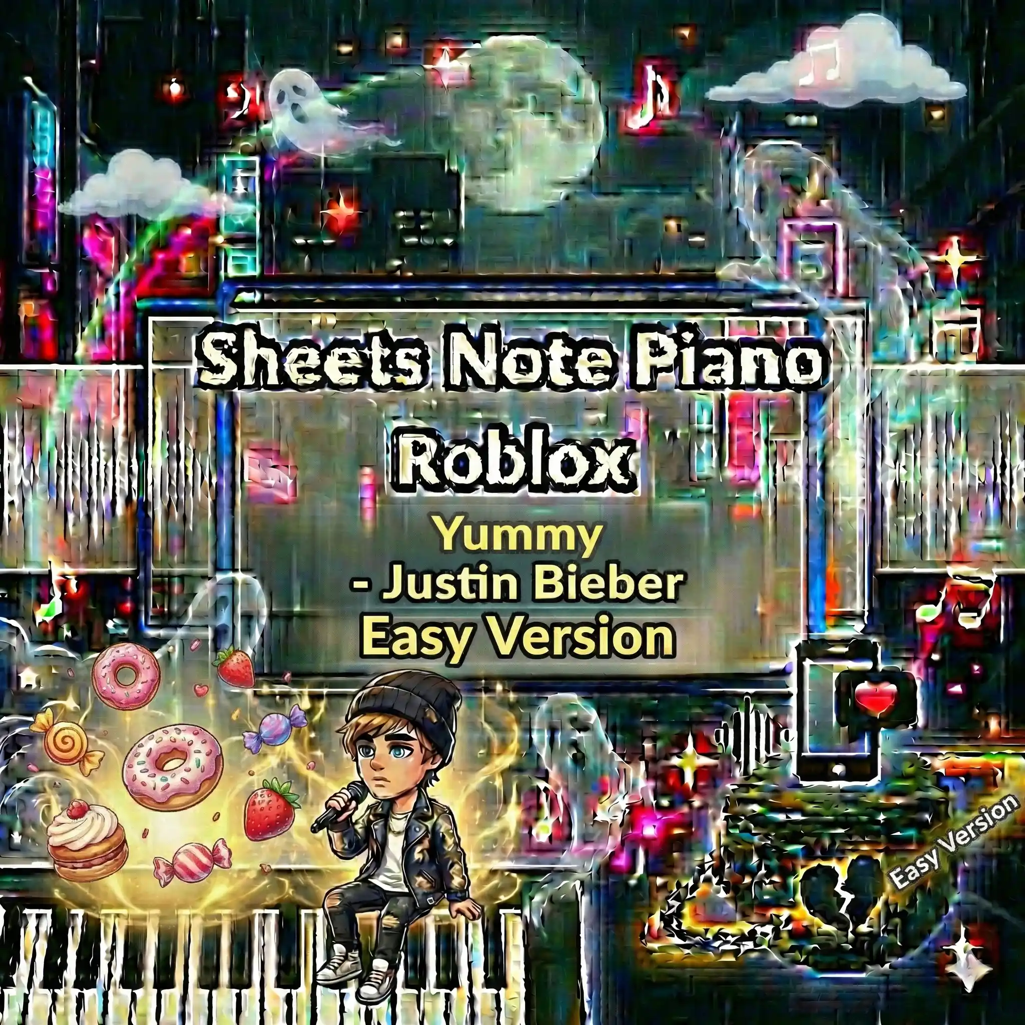 Sheets Note Piano Roblox Yummy - Justin Bieber Easy Version