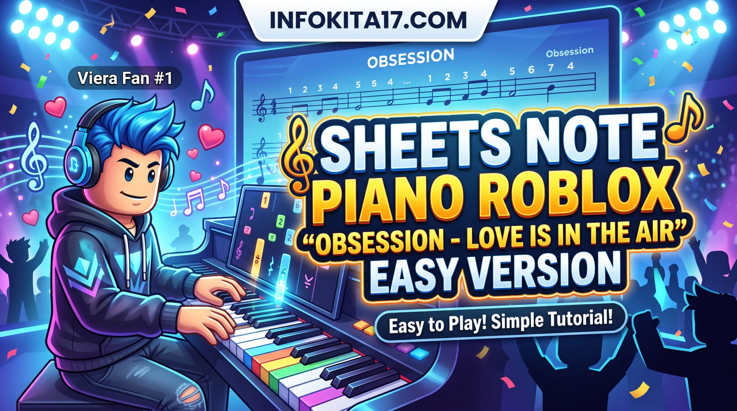 Sheets Note Piano Roblox Obsession - Love is in the Air Easy Version