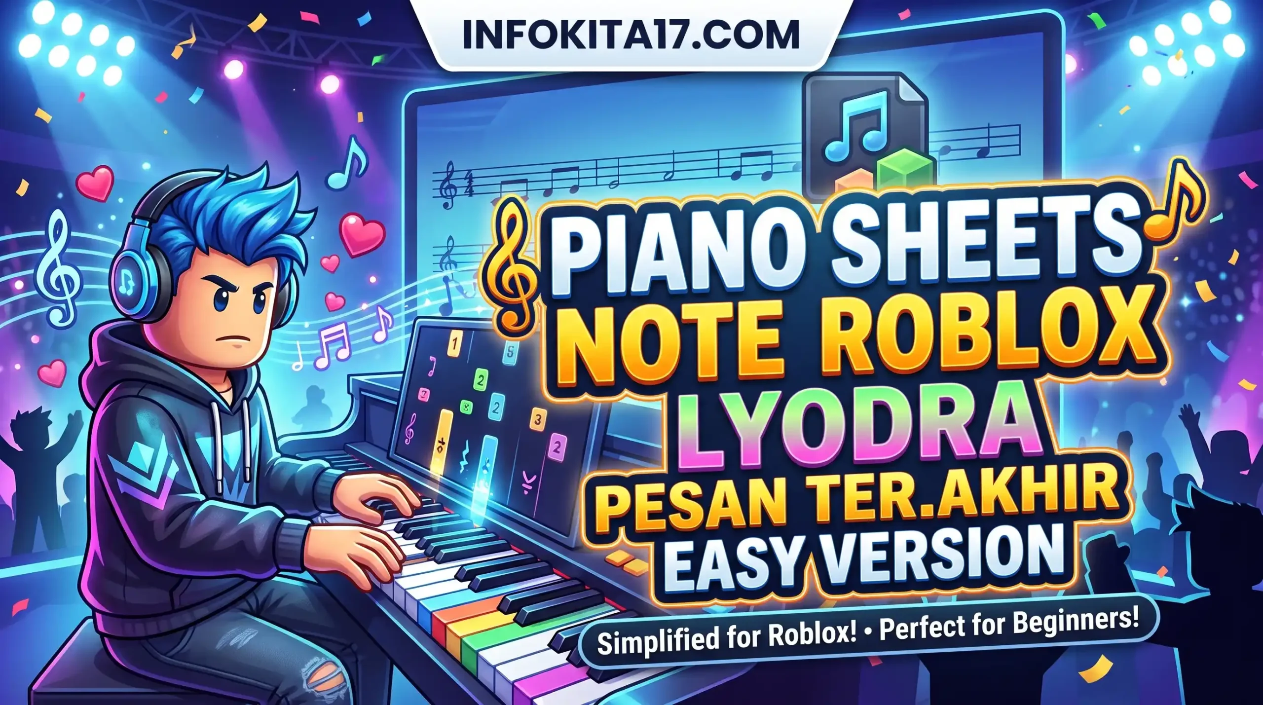 Sheets Note Piano Roblox Lyodra - Pesan Terakhir Easy Version